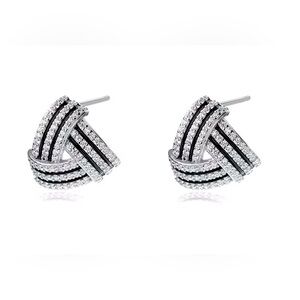 Stunning SILVER stud Ice earrings. With top quality in S925 sterling silver.